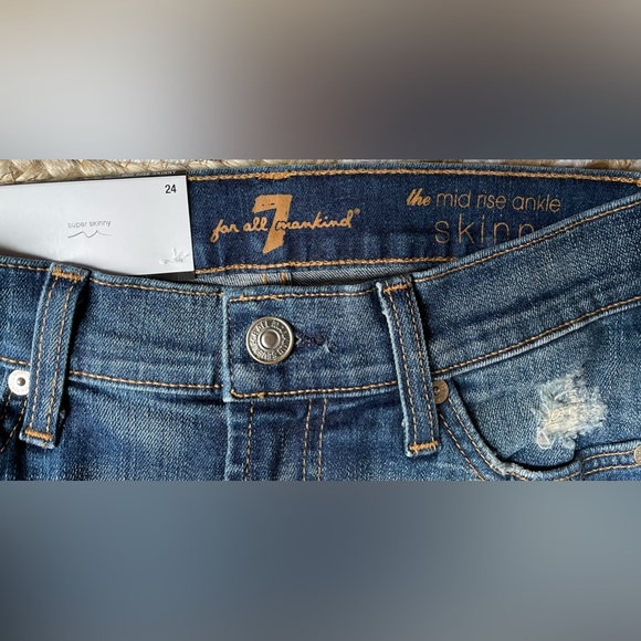 NWT 7 For All Mankind Jeans The Mid Rise Ankle Skinny - Picture 10 of 12